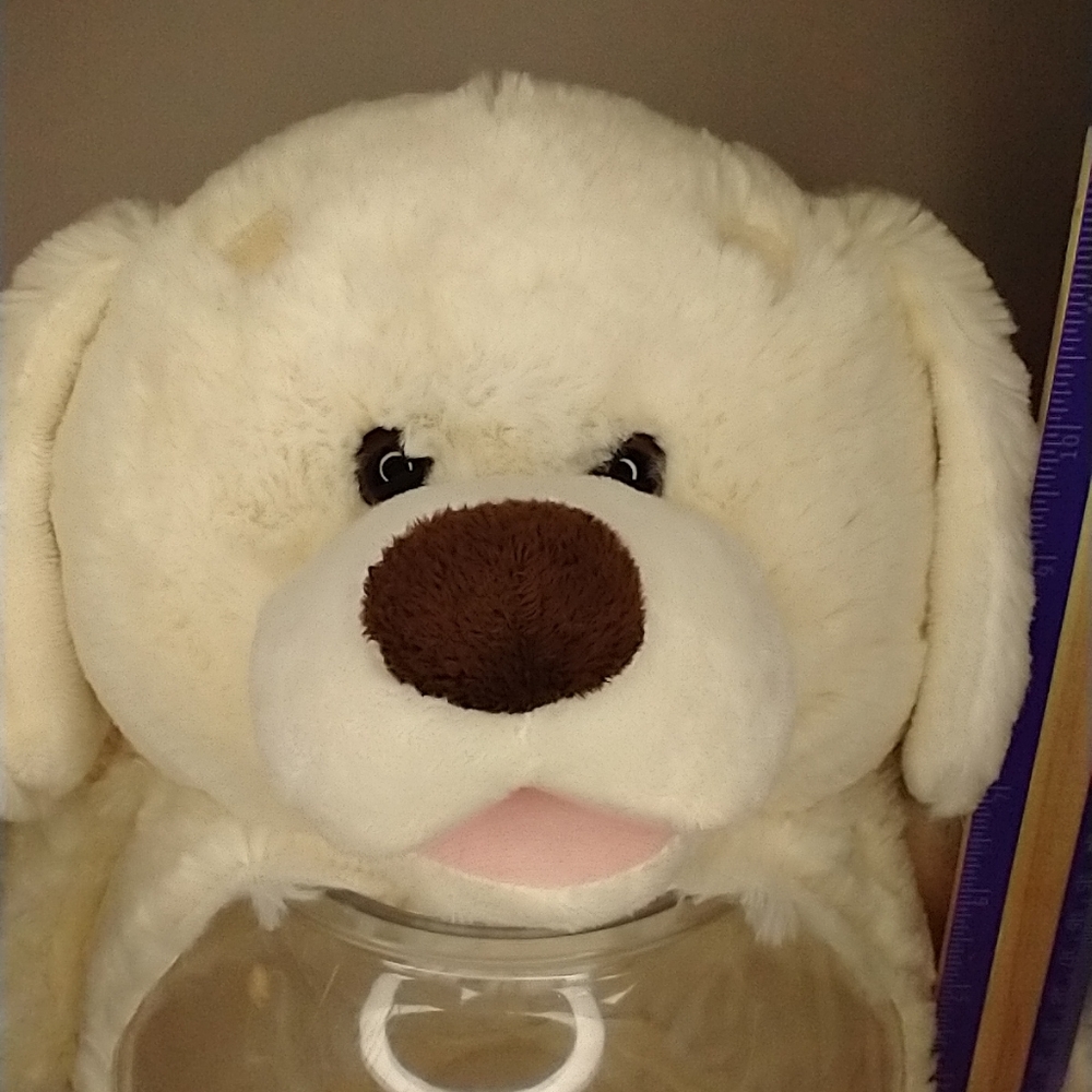 Teddy Tank Plush With Plastic Belly Bowl